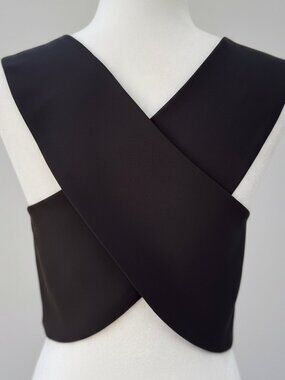 Access Fashion Cross-Back Black Tailored Vest Size Small